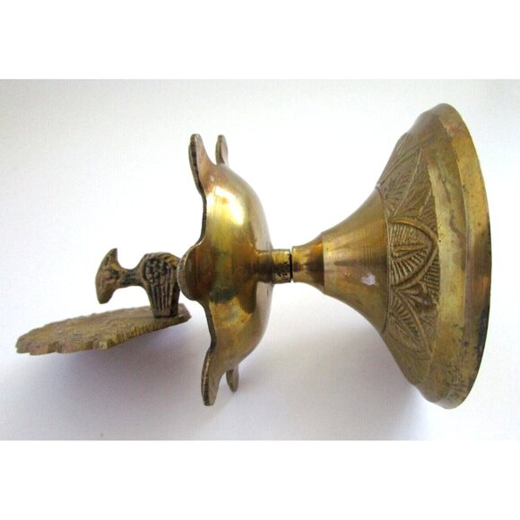 Vintage Brass Peacock Bird Shape Religious Wick Oil Lamp - Diya Aarti Home Décor - Picture 13 of 16
